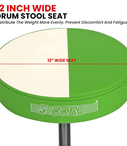 5 Core Drum Throne 3" Thick Padded Comfortable Guitar Stool Drummer Chair Adjustable Musician Seat-2