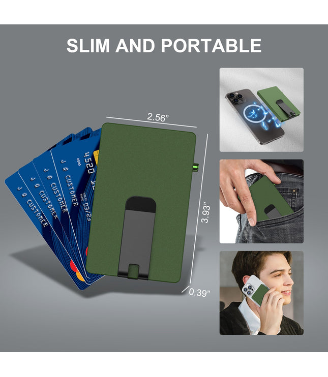 Minimalist Pop up Wallet with Money Clip, All Aluminum Slide Rfid Slim Card Holder-1
