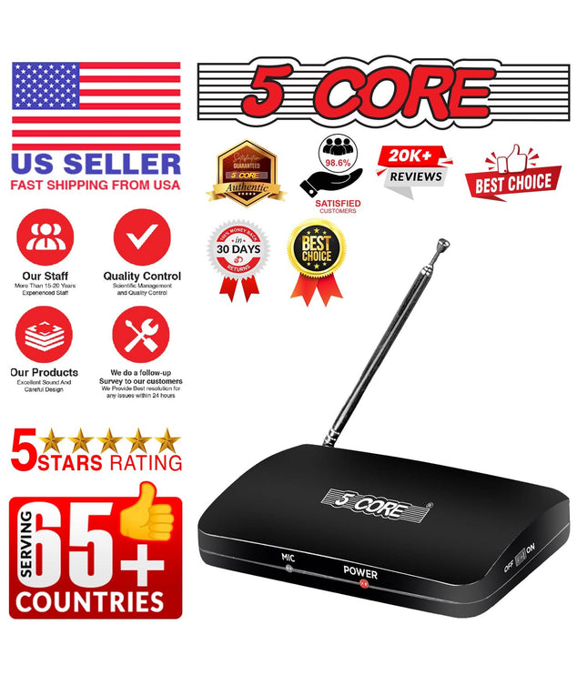 5Core Wireless Microphone Dual Function Wireless - Wired Microphone Microfono Inalambrico-1
