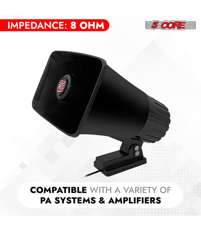 5 Core PA Speaker 5 x 8" 65W Bull Horn Loud Audio Outdoor Speakers System 8Ohm Reflex Megaphone-2