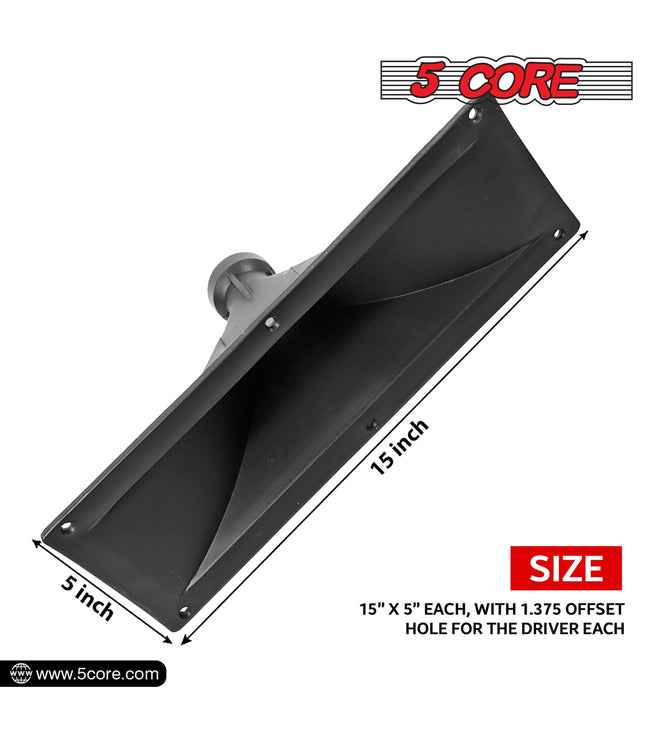 5 CORE 15x5 Rectangle Plastic Screw-On Horn for Assorted Speaker Cabinets 34mm Throat HISE 15X5 1PC-2