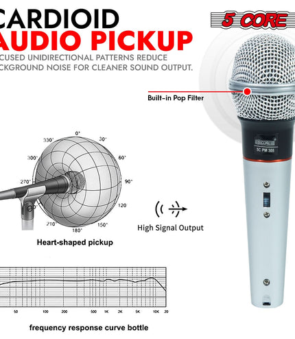 5Core XLR Microphone Dynamic Mic Karaoke Singing Studio Mics Handheld Microfono-1