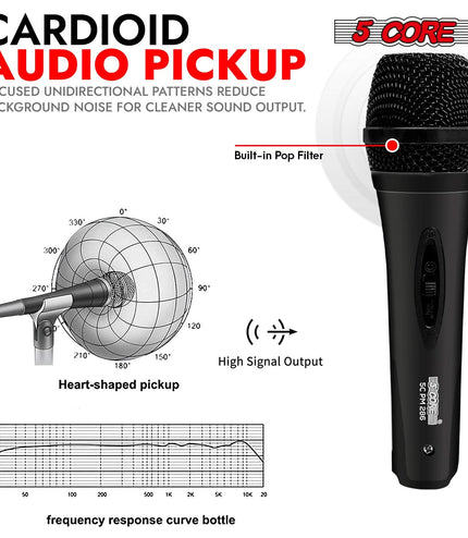 5Core XLR Microphone Dynamic Mic Karaoke Singing Studio Mics Handheld Microfono-0