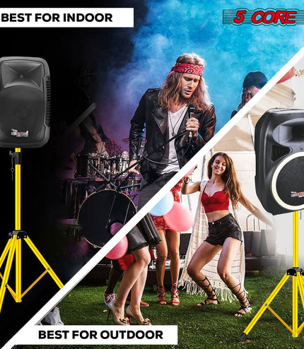 5 Core Speaker Stand Height Adjustable PA DJ Tripod Studio Monitor Stands w 35mm Compatible Insert-3