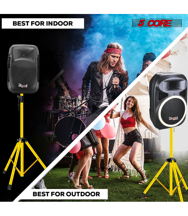 5 Core Speaker Stand Height Adjustable PA DJ Tripod Studio Monitor Stands w 35mm Compatible Insert-3