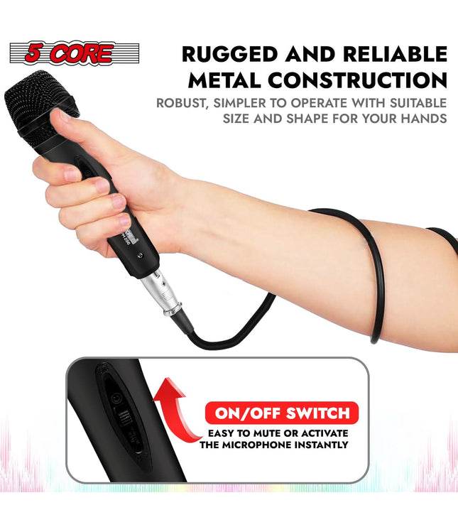 5Core XLR Microphone Dynamic Mic Karaoke Singing Studio Mics Handheld Microfono-1