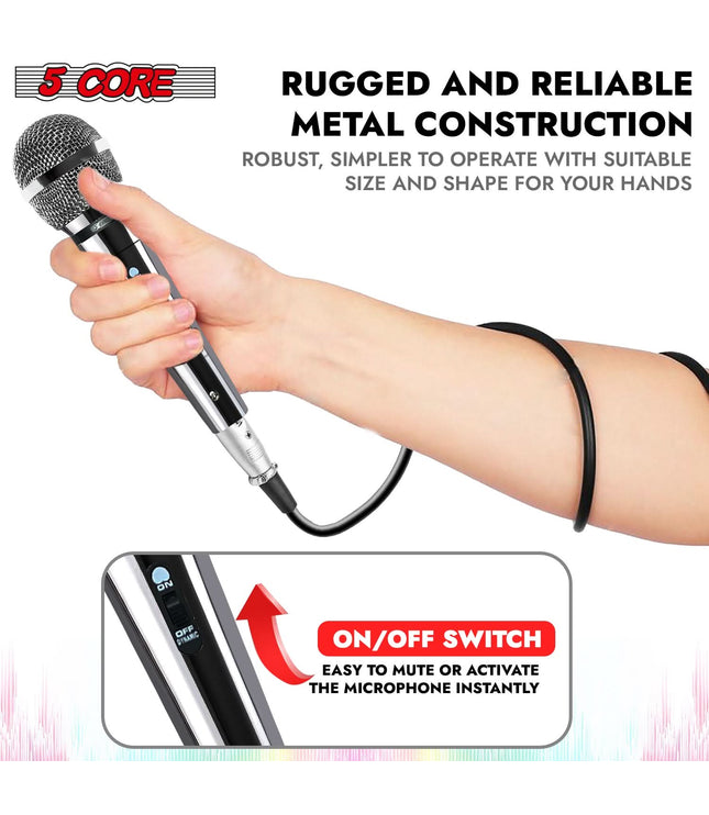 5Core XLR Microphone Dynamic Mic Karaoke Singing Studio Mics Handheld Microfono-2
