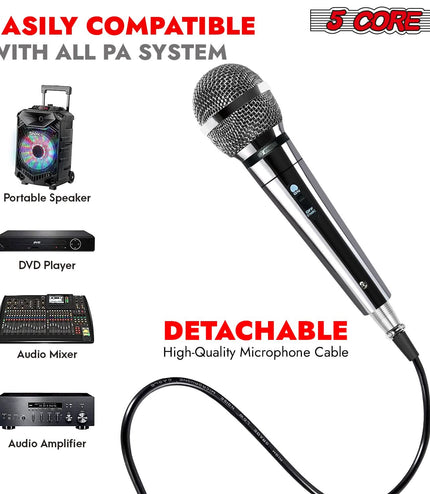 5Core XLR Microphone Dynamic Mic Karaoke Singing Studio Mics Handheld Microfono-4