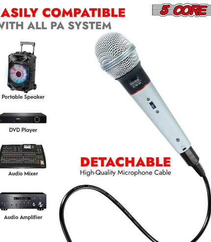 5Core XLR Microphone Dynamic Mic Karaoke Singing Studio Mics Handheld Microfono-4
