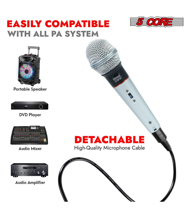 5Core XLR Microphone Dynamic Mic Karaoke Singing Studio Mics Handheld Microfono-4