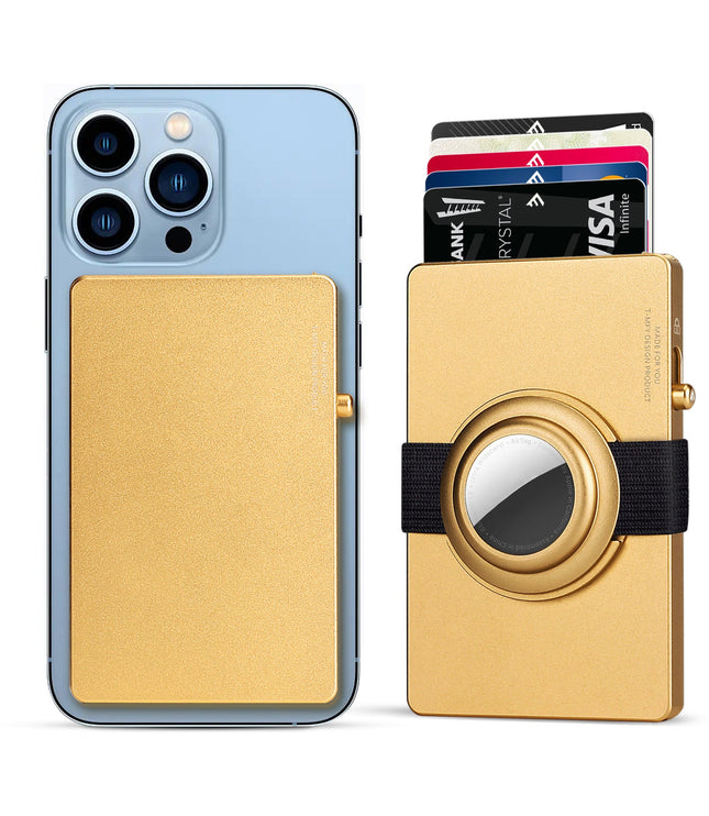 TOYFID All-Aluminum Pop Up Slide Rfid Slim Card Holder Wallet With Airtag Holder-7