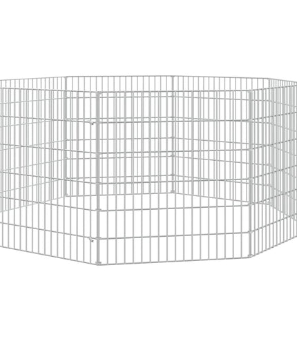 vidaXL Free Range Animal Enclosure 8-Panel 21.3"x23.6" Galvanized Iron-1