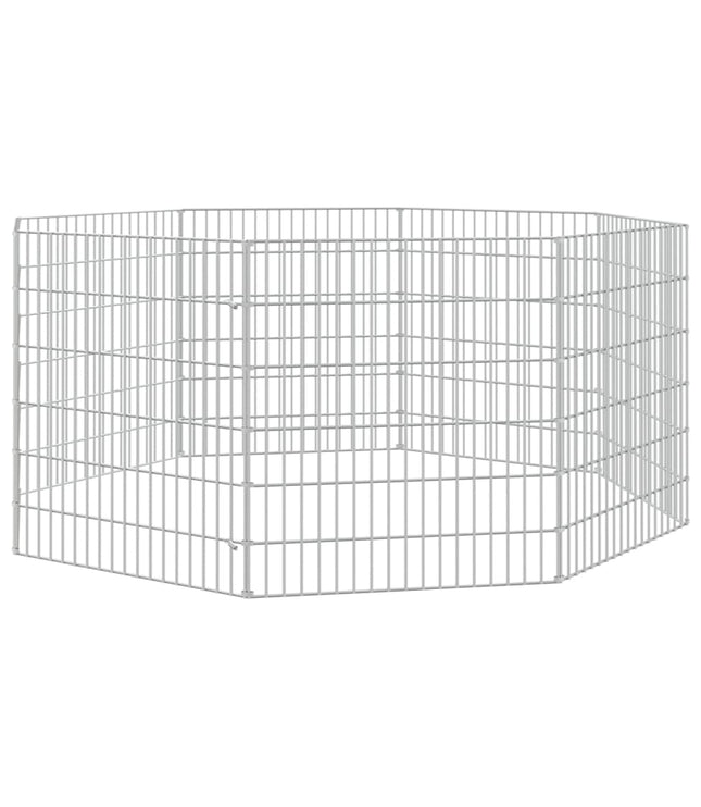 vidaXL Free Range Animal Enclosure 8-Panel 21.3"x23.6" Galvanized Iron-1