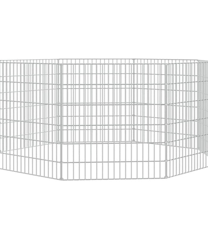vidaXL Free Range Animal Enclosure 8-Panel 21.3"x23.6" Galvanized Iron-2