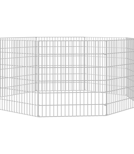 vidaXL Free Range Animal Enclosure 8-Panel 21.3"x23.6" Galvanized Iron-3