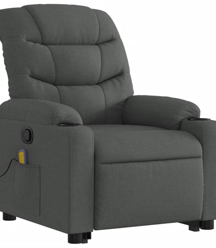 vidaXL Stand up Massage Recliner Chair Dark Gray Fabric-1