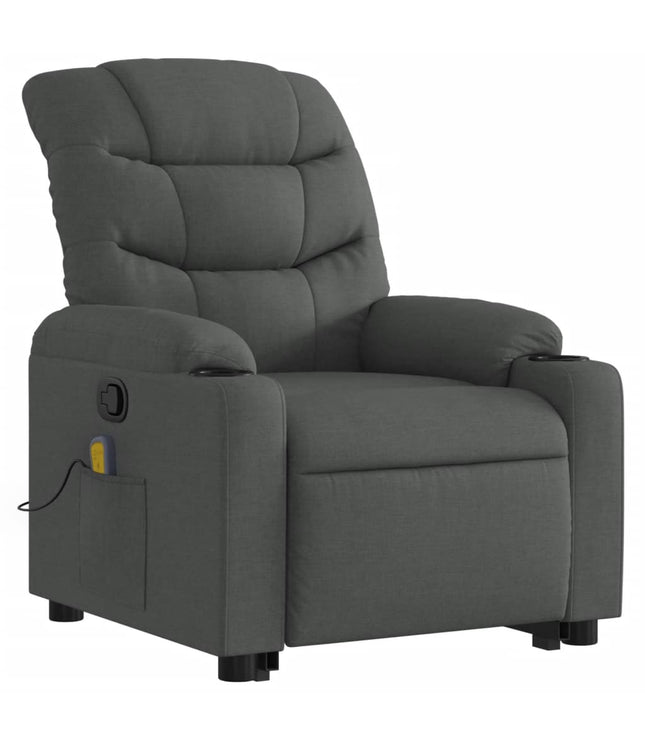 vidaXL Stand up Massage Recliner Chair Dark Gray Fabric-1