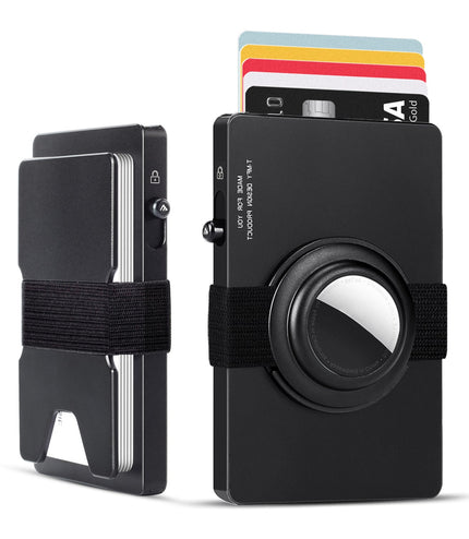 TOYFID All-Aluminum Pop Up Slide Rfid Slim Card Holder Wallet With Airtag Holder-0
