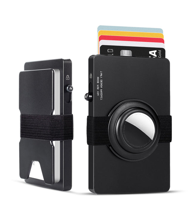 TOYFID All-Aluminum Pop Up Slide Rfid Slim Card Holder Wallet With Airtag Holder-0