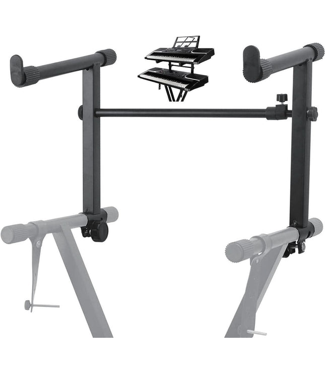 5 Core Keyboard Stand 2 Tier Adjustable Electric Piano Sturdy Foldable Holder-0