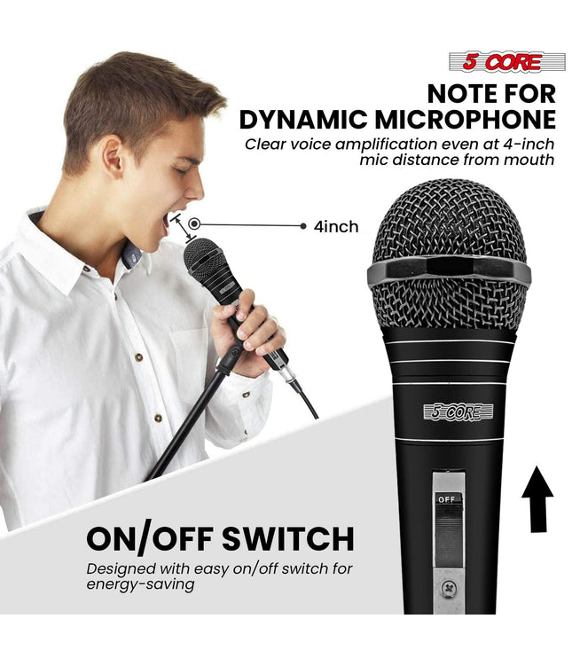 5Core XLR Microphone Dynamic Mic Karaoke Singing Studio Mics Handheld Microfono-2