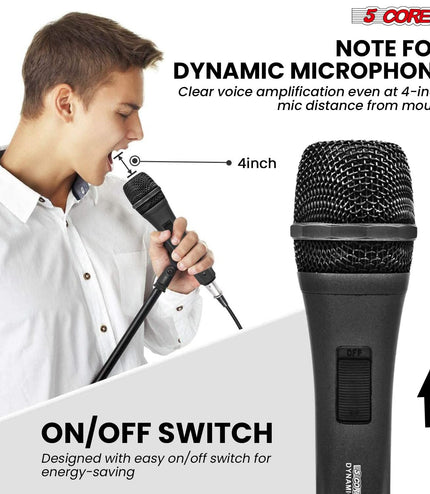 5Core XLR Microphone Dynamic Mic Karaoke Singing Studio Mics Handheld Microfono-2