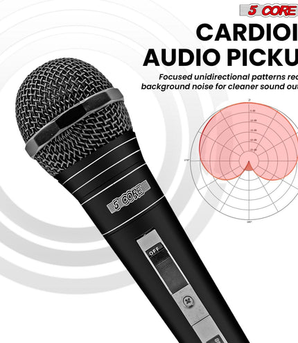 5Core XLR Microphone Dynamic Mic Karaoke Singing Studio Mics Handheld Microfono-3
