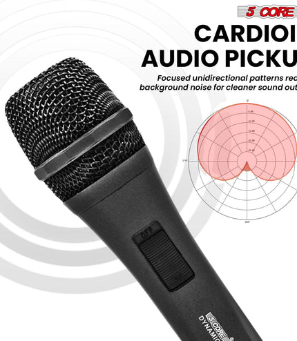 5Core XLR Microphone Dynamic Mic Karaoke Singing Studio Mics Handheld Microfono-3