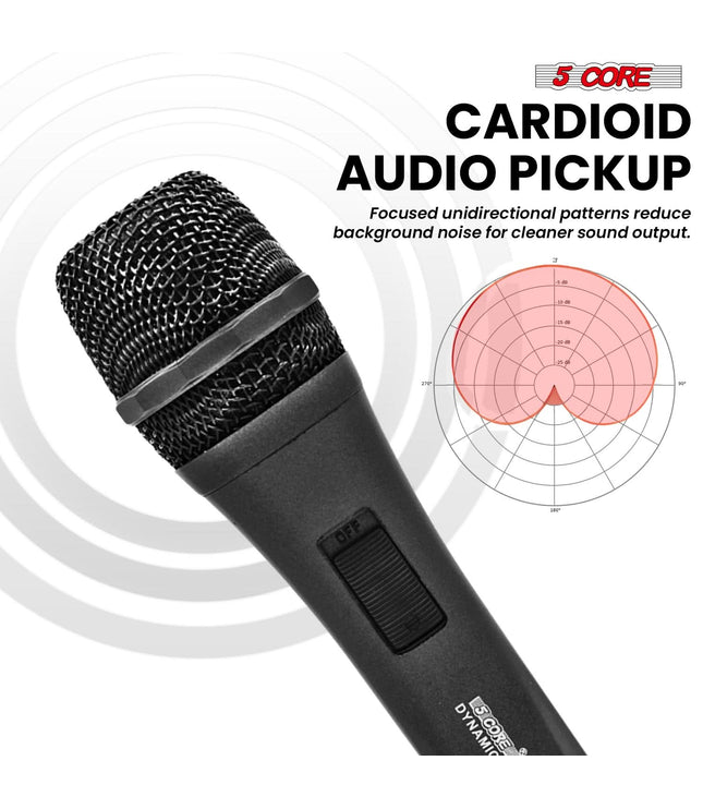 5Core XLR Microphone Dynamic Mic Karaoke Singing Studio Mics Handheld Microfono-3