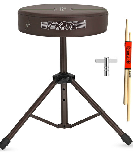 5 Core Drum Throne 3" Thick Padded Comfortable Guitar Stool Drummer Chair Adjustable Musician Seat-0