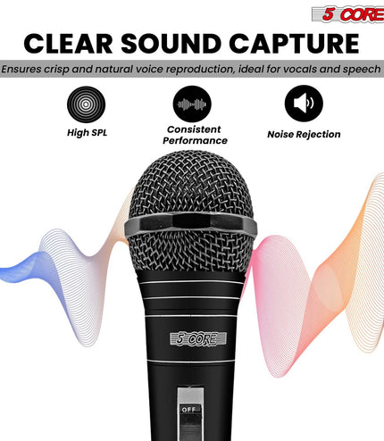 5Core XLR Microphone Dynamic Mic Karaoke Singing Studio Mics Handheld Microfono-4