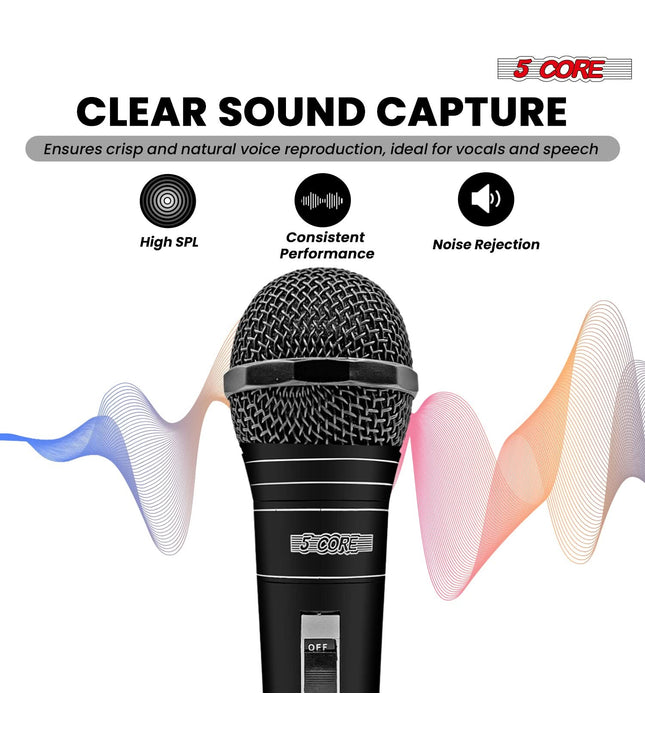 5Core XLR Microphone Dynamic Mic Karaoke Singing Studio Mics Handheld Microfono-4