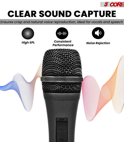 5Core XLR Microphone Dynamic Mic Karaoke Singing Studio Mics Handheld Microfono-4