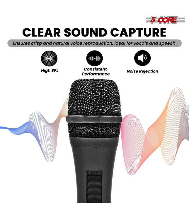 5Core XLR Microphone Dynamic Mic Karaoke Singing Studio Mics Handheld Microfono-4