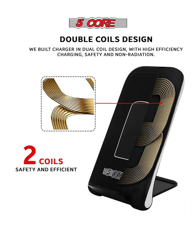 5 Core Wireless Charger 10W Max Fast Wireless Charging Pad Glass Top Pair Boostcharge Slim USB-C-2