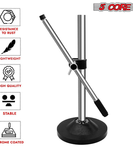 5Core Desktop Mic Stand Universal Desk Microphone Holder Table Top Round Base Stands-2