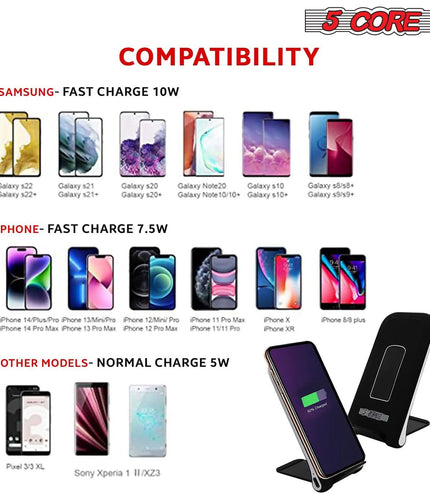 5 Core Wireless Charger 10W Max Fast Wireless Charging Pad Glass Top Pair Boostcharge Slim USB-C-3