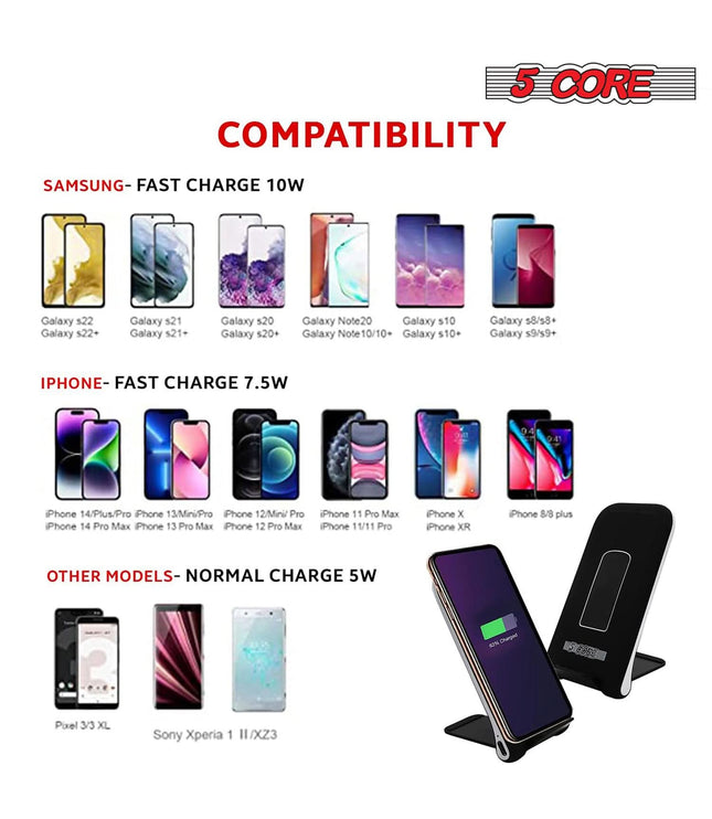 5 Core Wireless Charger 10W Max Fast Wireless Charging Pad Glass Top Pair Boostcharge Slim USB-C-3