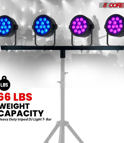 5 Core DJ Lighting T Bar 4 Party Lights 39 Inch Extension Crossbar Tbar Mount w 66 lbs Capacity-3