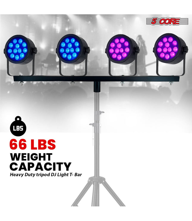 5 Core DJ Lighting T Bar 4 Party Lights 39 Inch Extension Crossbar Tbar Mount w 66 lbs Capacity-3