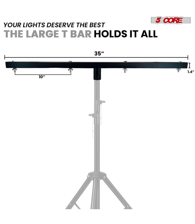 5 Core DJ Lighting T Bar 4 Party Lights 39 Inch Extension Crossbar Tbar Mount w 66 lbs Capacity-1