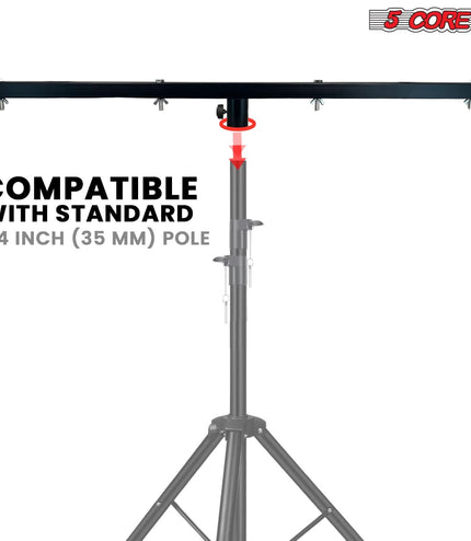 5 Core DJ Lighting T Bar 4 Party Lights 39 Inch Extension Crossbar Tbar Mount w 66 lbs Capacity-2