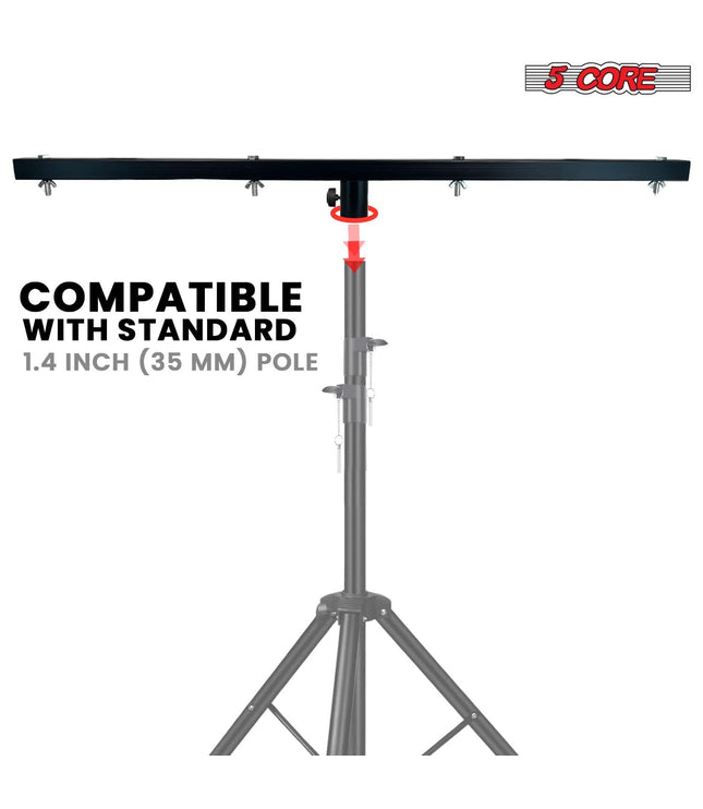 5 Core DJ Lighting T Bar 4 Party Lights 39 Inch Extension Crossbar Tbar Mount w 66 lbs Capacity-2