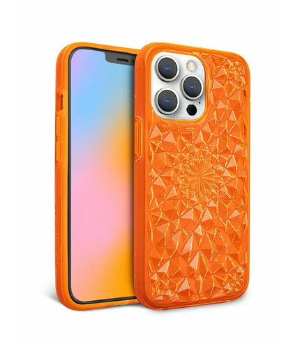 Neon Orange Kaleidoscope iPhone Case-0