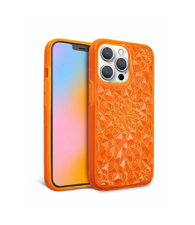 Neon Orange Kaleidoscope iPhone Case-0