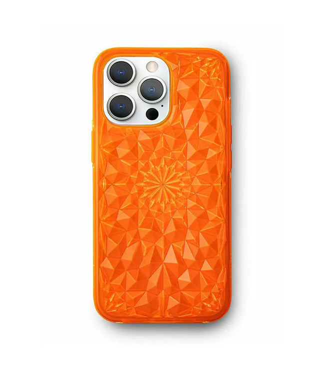 Neon Orange Kaleidoscope iPhone Case-1
