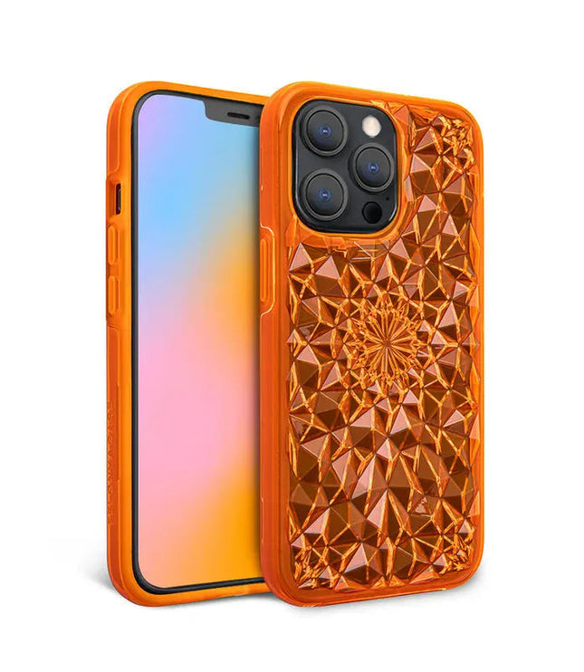 Neon Orange Kaleidoscope iPhone Case-3