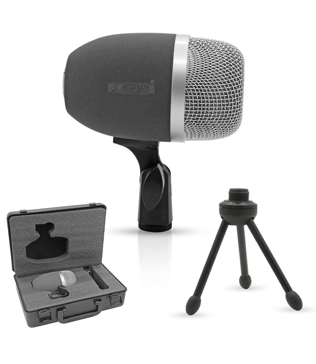 5 Core Kick Drum Microphone Cardioid Dynamic Bass Mic Swivel Adjustable Durable Steel Mesh Grille-0