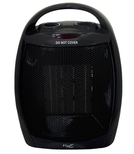 Vie Air 1500W Portable 2 Settings Black Ceramic Heater with Adjustable Thermostat-0