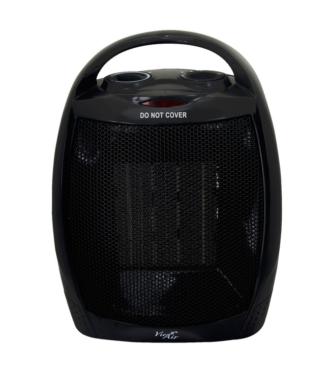 Vie Air 1500W Portable 2 Settings Black Ceramic Heater with Adjustable Thermostat-0